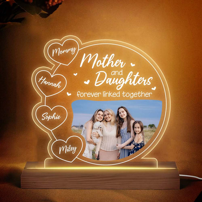 Personalized Mother And Daughter Forever Linked Together Plaque LED Lamp Night Light 24692 1
