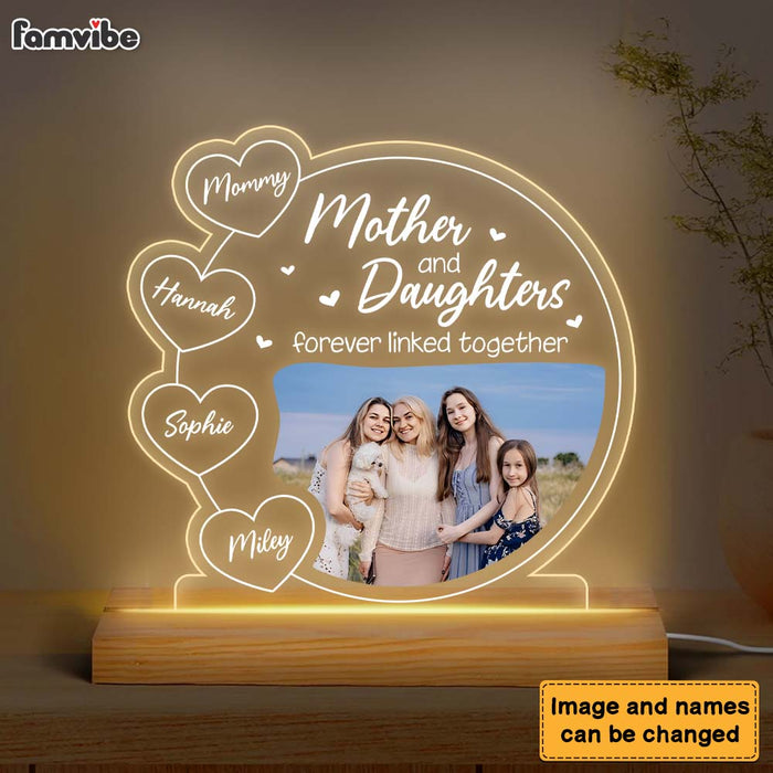 Personalized Mother And Daughter Forever Linked Together Plaque LED Lamp Night Light 24692 1