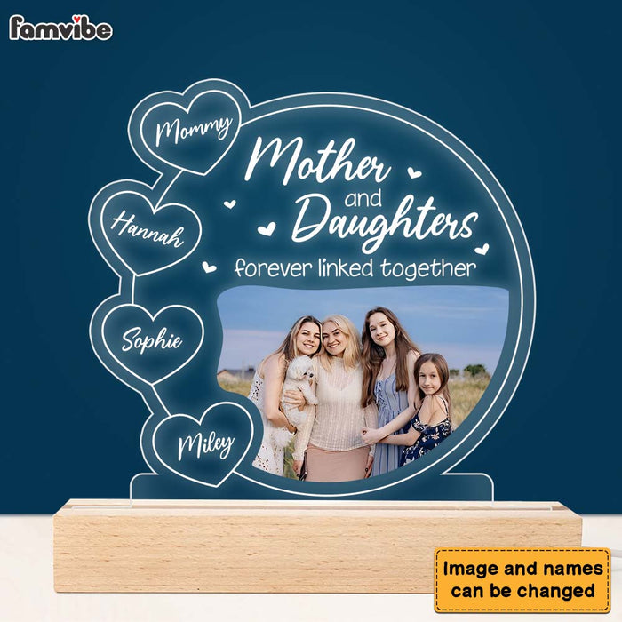Personalized Mother And Daughter Forever Linked Together Plaque LED Lamp Night Light 24692 1