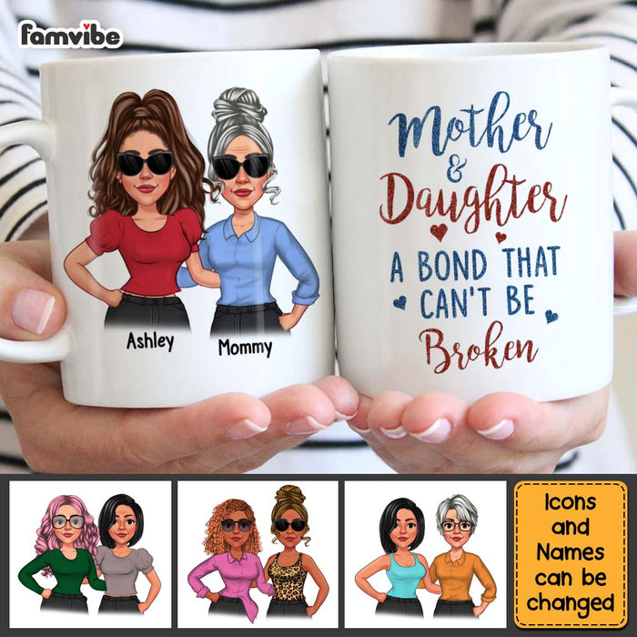 Personalized Gift For Mom Mother And Daughter A Bond That Can't Be Broken Mug 24697 1