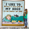 Personalized Stay In Bed With My Dog Blanket  JR51 29O47 1