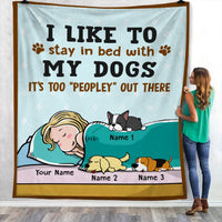 Personalized Stay In Bed With My Dog Blanket  JR51 29O47 thumb 1