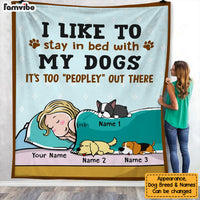 Personalized Stay In Bed With My Dog Blanket  JR51 29O47 thumb 1