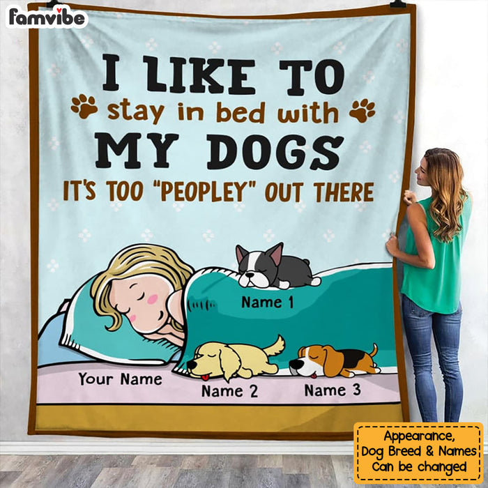 Personalized Stay In Bed With My Dog Blanket  JR51 29O47 1