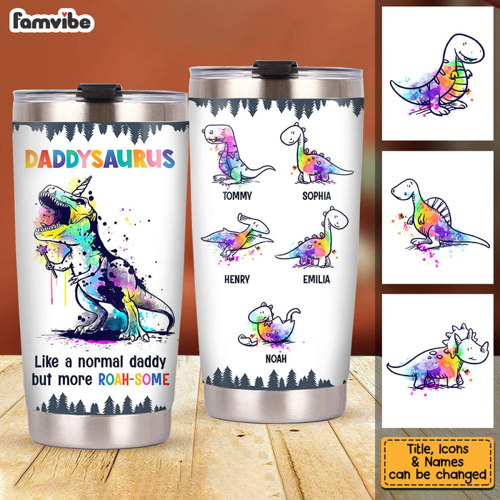 Personalized Daddysaurus Steel Tumbler 24741 1