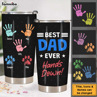 Personalized Grandpa Dad Hands Down Steel Tumbler 24746 thumb 1