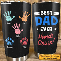 Personalized Grandpa Dad Hands Down Steel Tumbler 24746 thumb 1