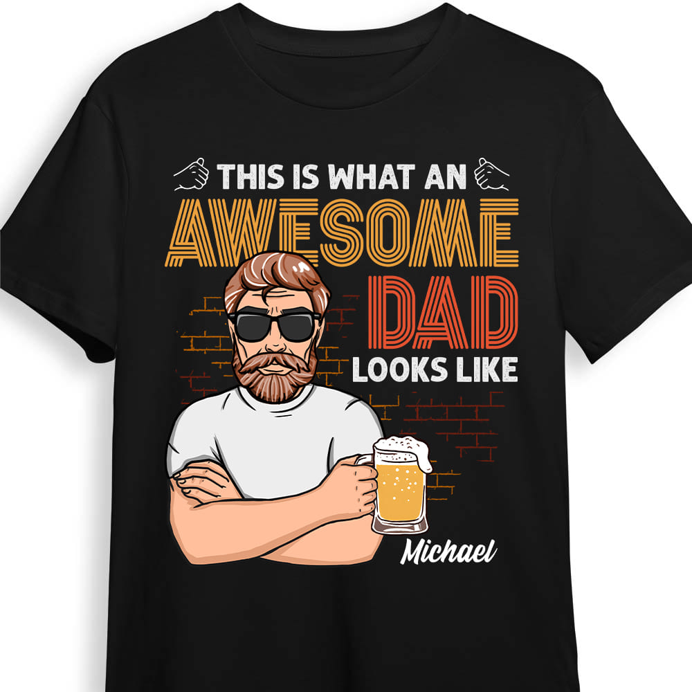 Personalized This Is What An Awesome Dad Looks Like Shirt Hoodie Sweatshirt 24752 Primary Mockup