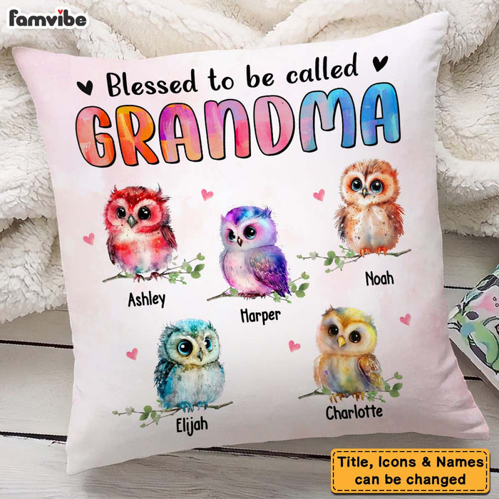 Personalized Gift Blessed To Be Called Grandma Pillow 24764 1