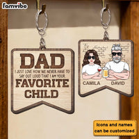 Personalized Gift For Dad  I Am Your Favorite Child Wood Keychain 24767 thumb 1