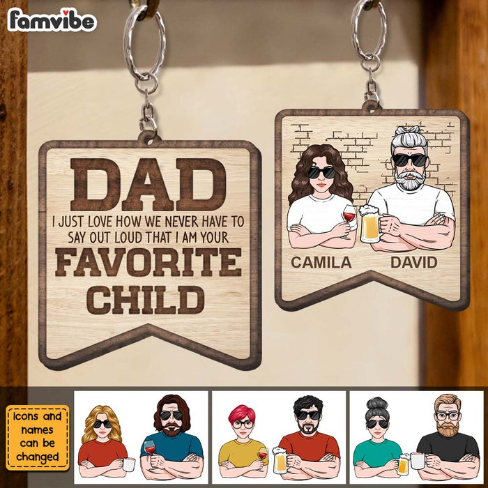 Personalized Gift For Dad  I Am Your Favorite Child Wood Keychain 24767 1