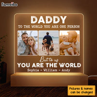 Personalized Gift For Dad You Are The World Plaque LED Lamp Night Ligh -  Famvibe