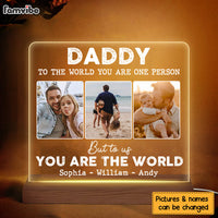 Personalized Gift For Dad You Are The World Plaque LED Lamp Night Light 24769 thumb 1