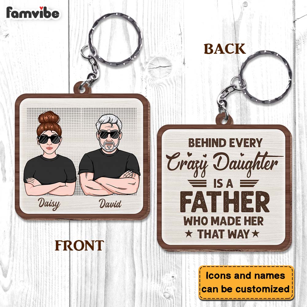 Personalized Gift For Father Funny Wood Keychain 24772 Primary Mockup