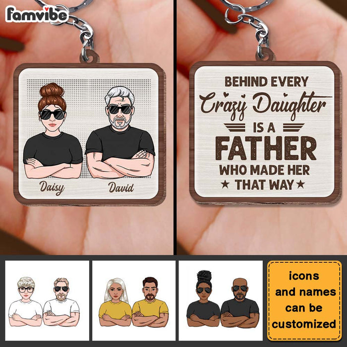 Personalized Gift For Father Funny Wood Keychain 24772 1