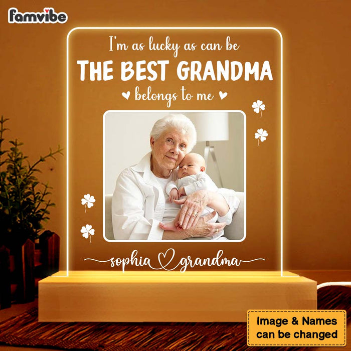 Personalized Grandma Belongs To Me Plaque LED Lamp Night Light 24774 1