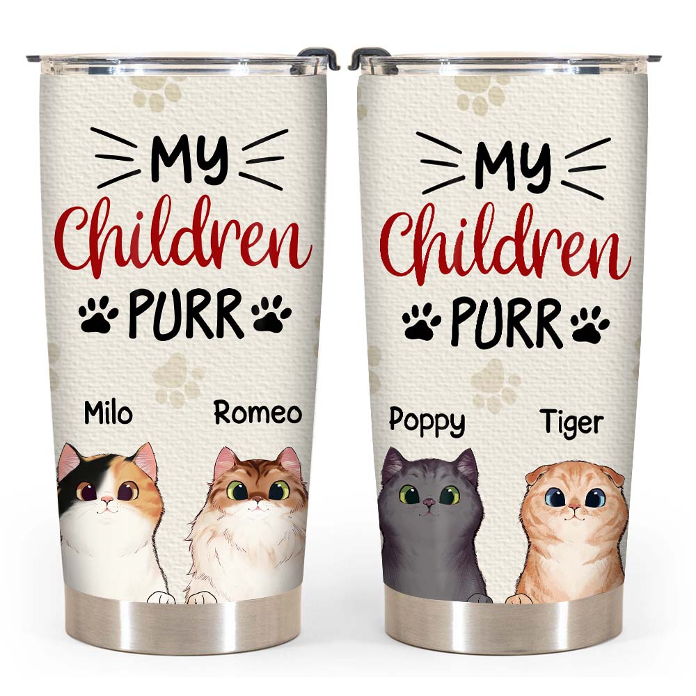 Personalized My Children Purr Steel Tumbler 24777 Primary Mockup