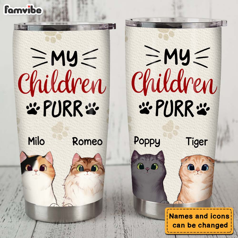 Personalized My Children Purr Steel Tumbler 24777 Primary Mockup