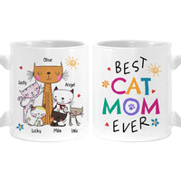 Personalized Gift for Cat Mom Floral Mug 24780 thumb 1