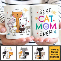 Personalized Gift for Cat Mom Floral Mug 24780 thumb 1