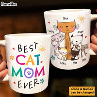 Personalized Gift for Cat Mom Floral Mug 24780 thumb 1