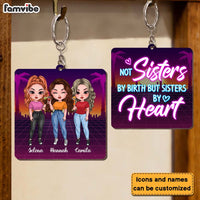 Personalized Gift for Friends Not Sisters By Birth But Sisters By Heart Wood Keychain 24785 thumb 1