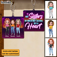 Personalized Gift for Friends Not Sisters By Birth But Sisters By Heart Wood Keychain 24785 thumb 1