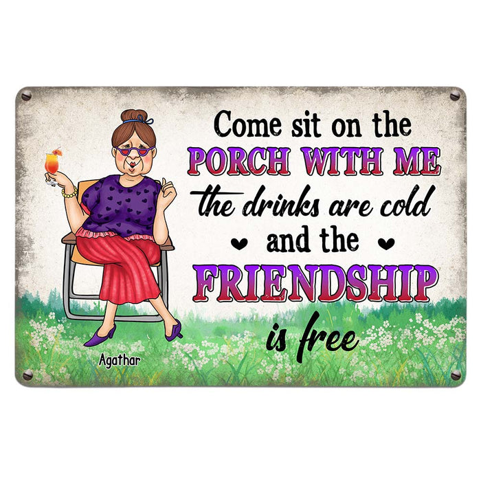 Personalized Sit Porch Grandma Metal Sign 24792 1