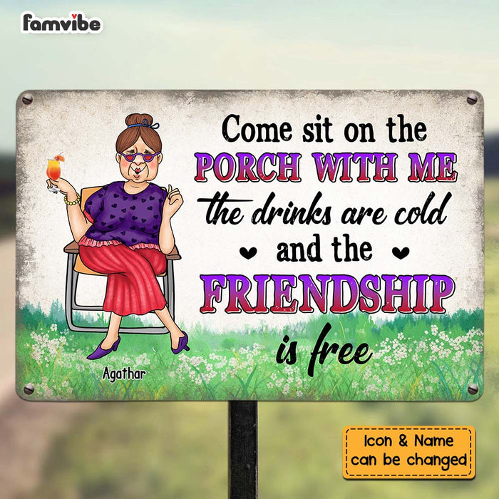 Personalized Sit Porch Grandma Metal Sign 24792 1