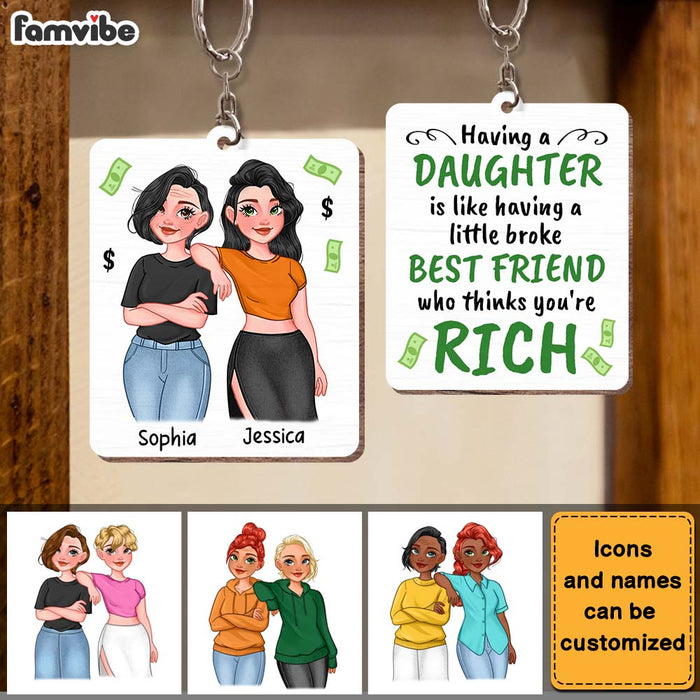 Personalized Gift for Mom Having A Little Broke Friend Wood Keychain 24800 1