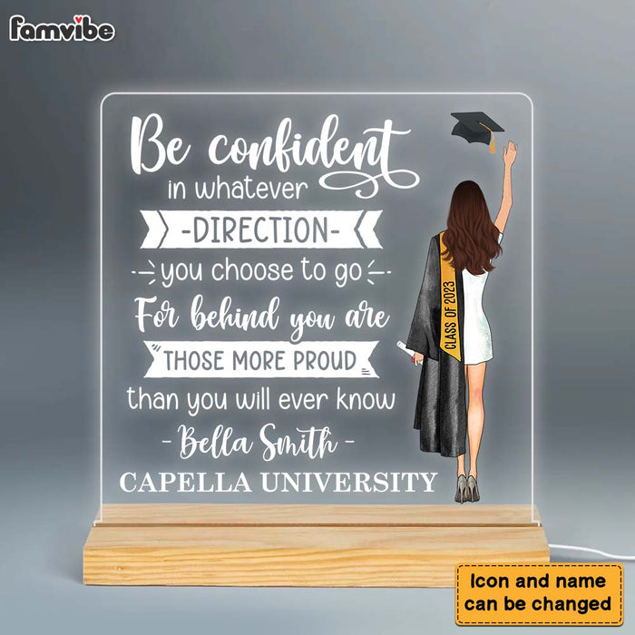 Personalized Be Confident Graduation Plaque LED Lamp Night Light 24805 1