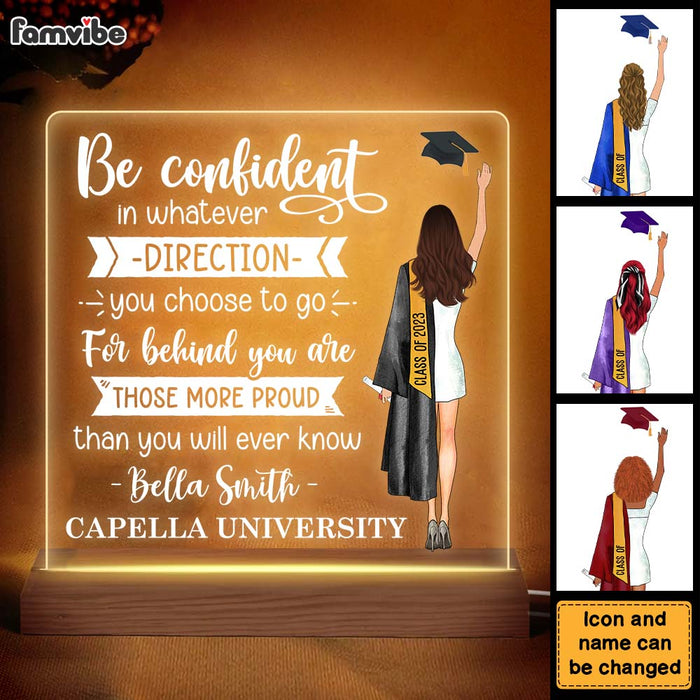 Personalized Be Confident Graduation Plaque LED Lamp Night Light 24805 1
