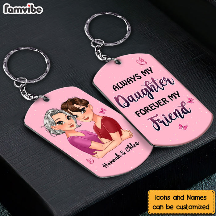 Personalized Always My Daughter Forever My Friend Aluminum Keychain 24807 1