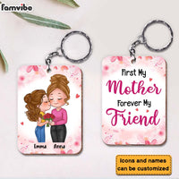 Personalized First My Mother Forever My Friend Wood Keychain 24823 thumb 1
