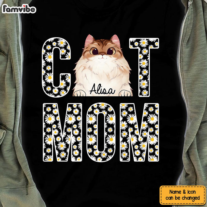 Personalized Cat Mom Daisy Pattern Shirt - Hoodie - Sweatshirt 24832 1