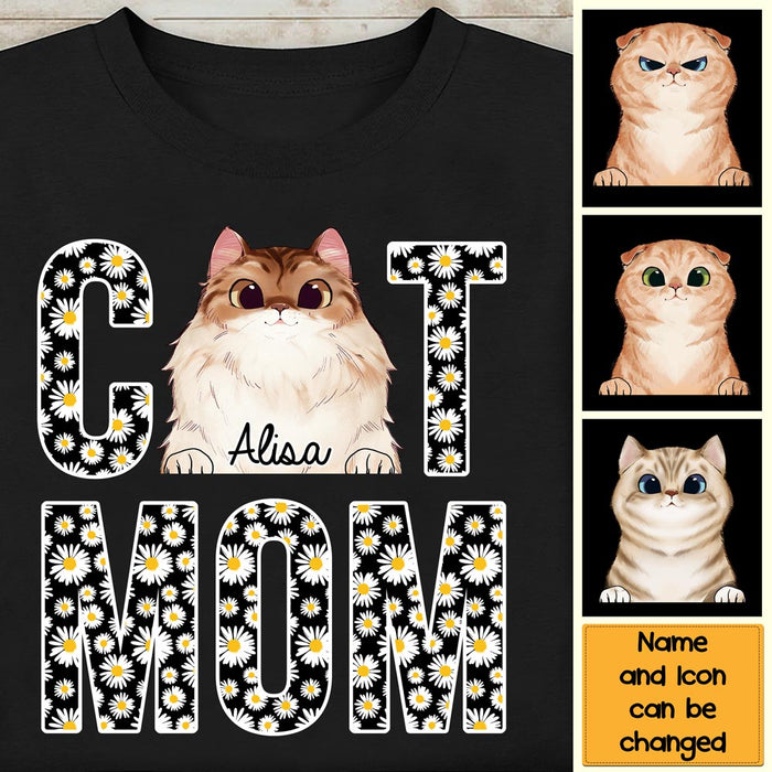 Personalized Cat Mom Daisy Pattern Shirt - Hoodie - Sweatshirt 24832 1