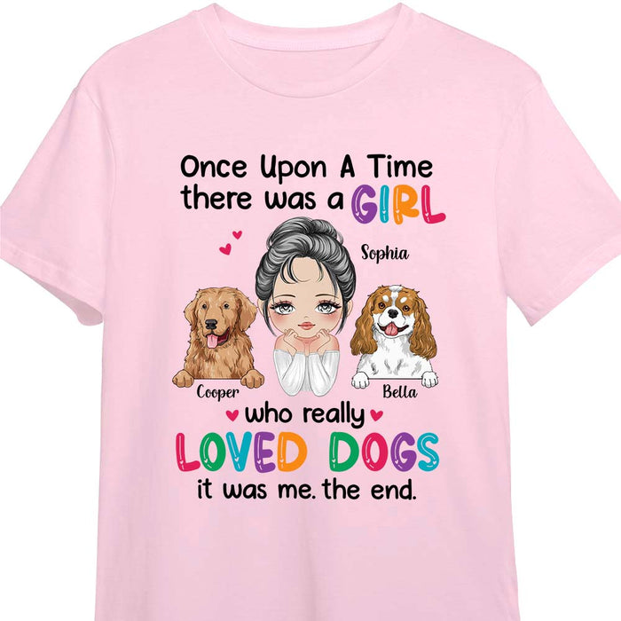 Personalized Once Upon A Time Girl Loved Dogs Shirt - Hoodie - Sweatshirt 24836 1