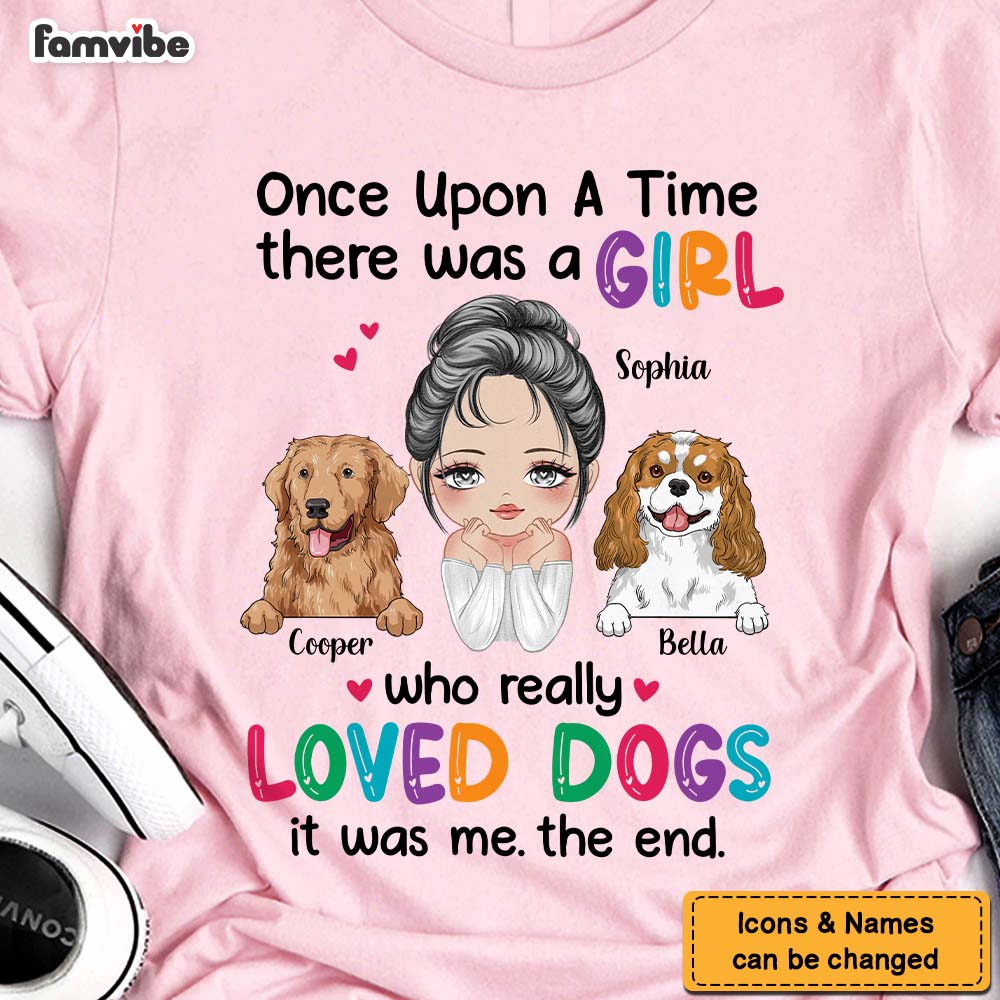 Personalized Once Upon A Time Girl Loved Dogs Shirt Hoodie Sweatshirt 24836 Primary Mockup