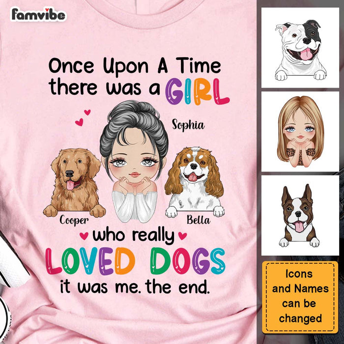 Personalized Once Upon A Time Girl Loved Dogs Shirt - Hoodie - Sweatshirt 24836 1