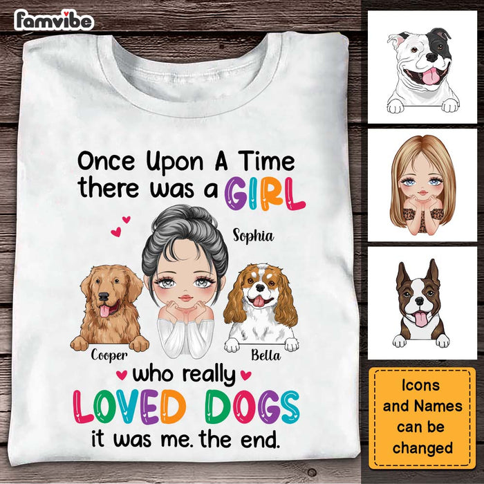 Personalized Once Upon A Time Girl Loved Dogs Shirt - Hoodie - Sweatshirt 24836 1