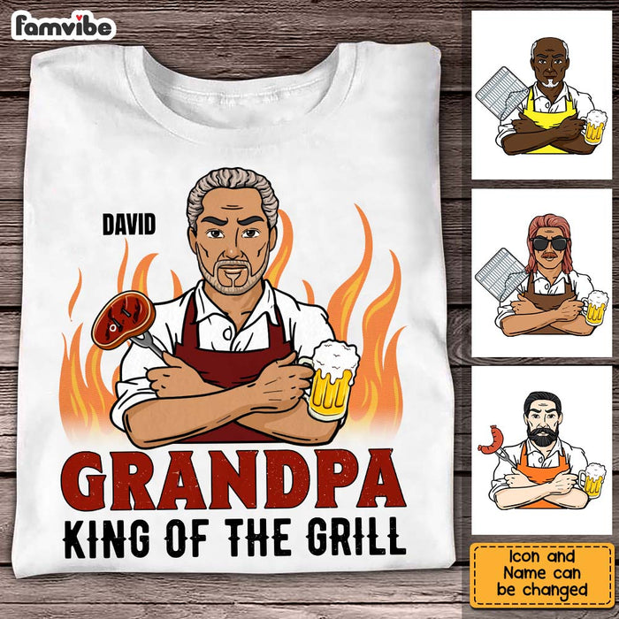 Personalized Gift Grandpa King Of Th Grill Shirt - Hoodie - Sweatshirt 24842 1