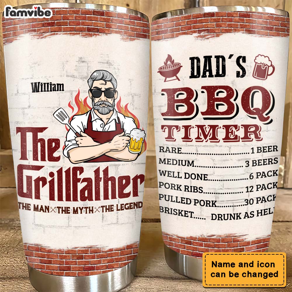 Personalized Gift For Grill Dad Steel Tumbler 24844 Primary Mockup