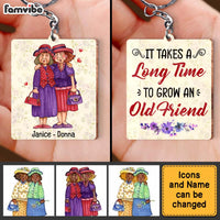 Personalized It Takes Time To Grow An Old Friend Wood Keychain 24849 thumb 1