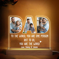 Personalized Gift For Dad You Are The World Plaque LED Lamp Night Light 24854 thumb 1