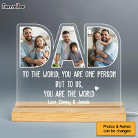 Personalized Gift For Dad You Are The World Plaque LED Lamp Night Light 24854 thumb 1