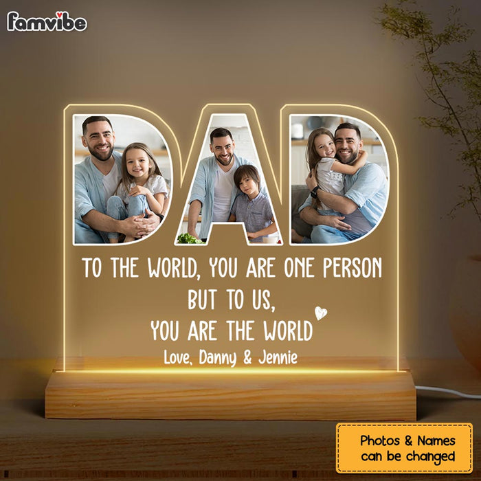 Personalized Gift For Dad You Are The World Plaque LED Lamp Night Light 24854 1