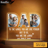 Personalized Gift For Dad You Are The World Plaque LED Lamp Night Light 24854 thumb 1