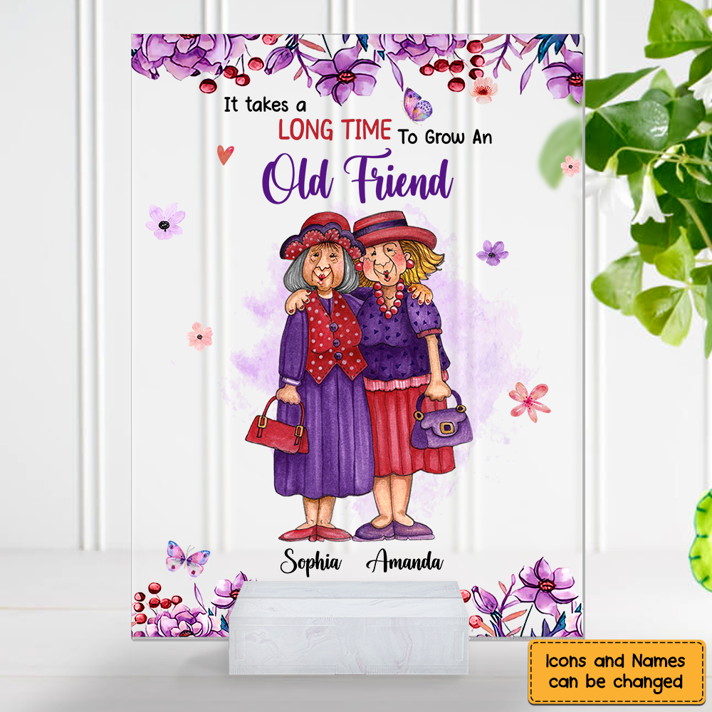 Personalized It Takes A Long Time To Grow An Old Friend Acrylic Plaque 26376 Primary Mockup