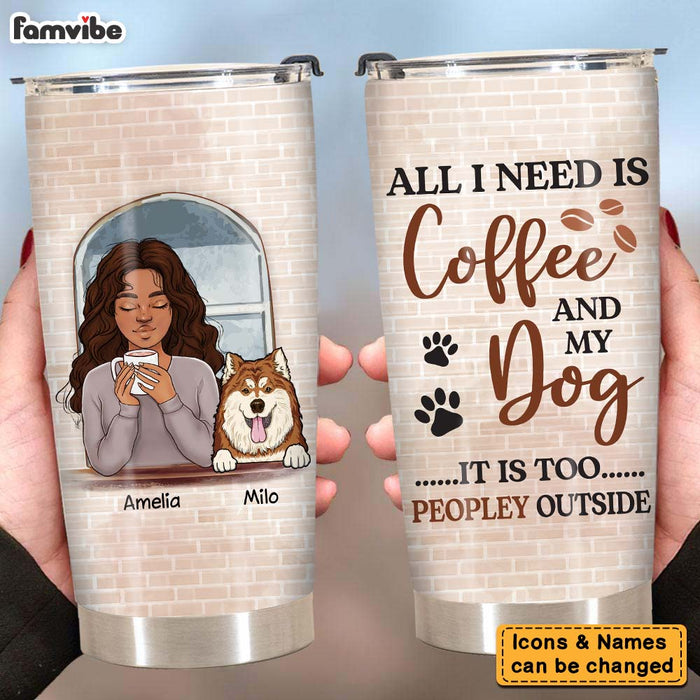 Personalized Gif For Dog Mom Coffee Too Peopley Steel Tumbler 24869 1