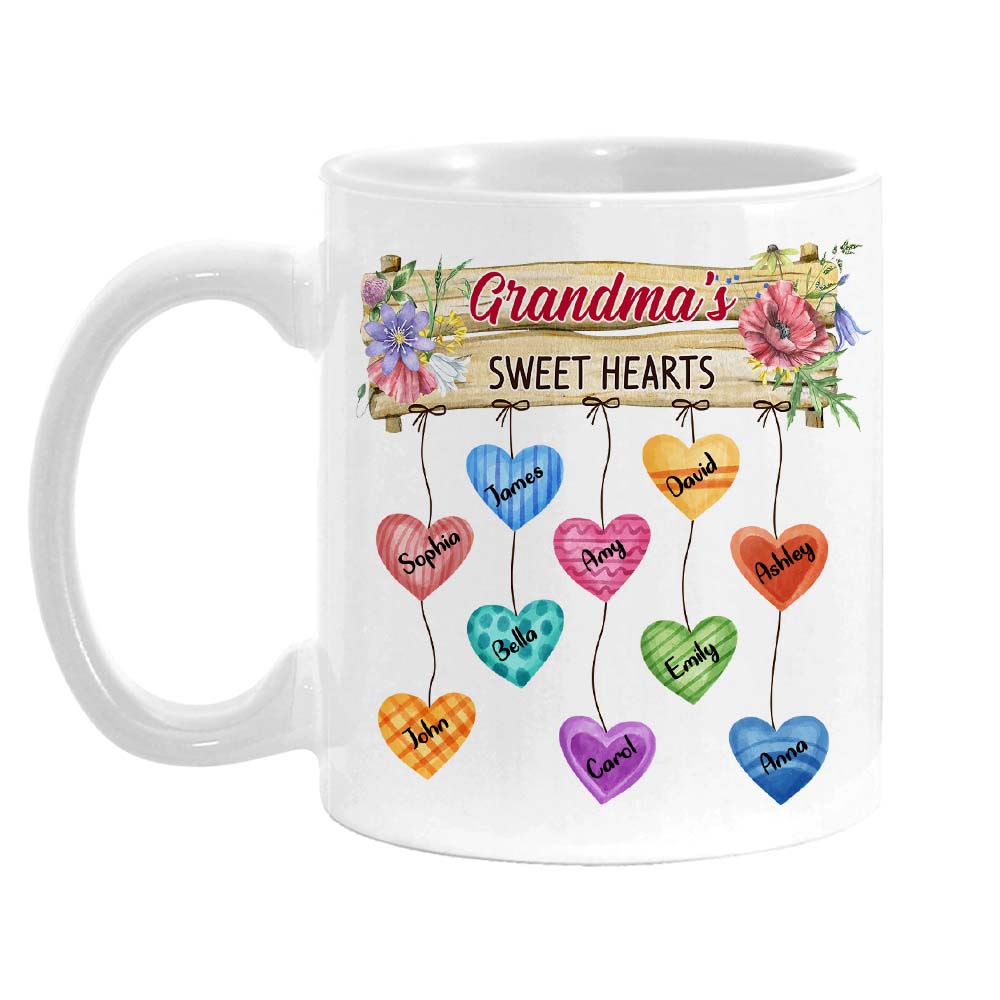 Personalized Gift Grandma's Heart Hanging Sign Mug 24624 Primary Mockup
